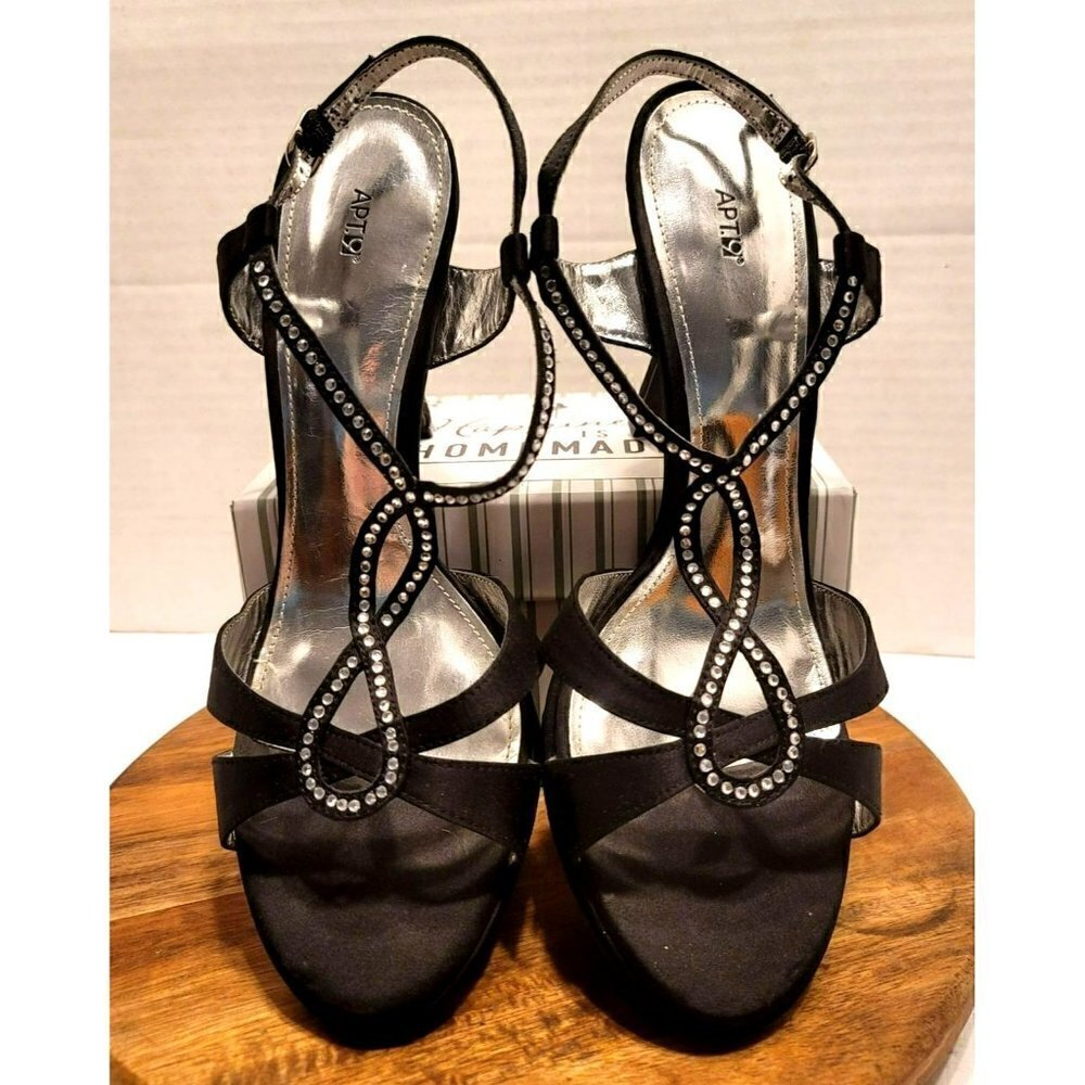 Formal Heels Apt. 9 Black with Rhinestones - Size 10